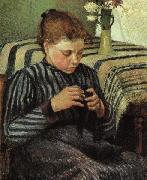 Camille Pissaro Girl Sewing oil painting on canvas